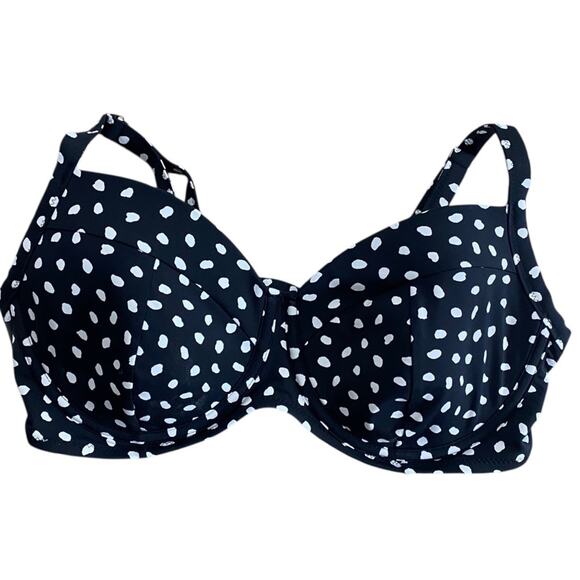 Lands' End Black & White polka dot bikini top Bra Size 36DD /38D - Picture 7 of 7